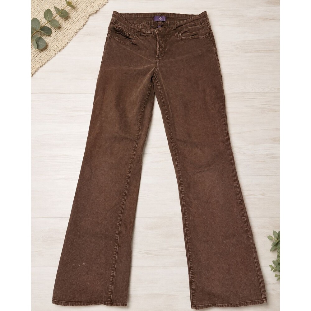 NYDJ Lift Tuck Jeans Women's 16 Brown Bootcut Rhinestone Made USA
